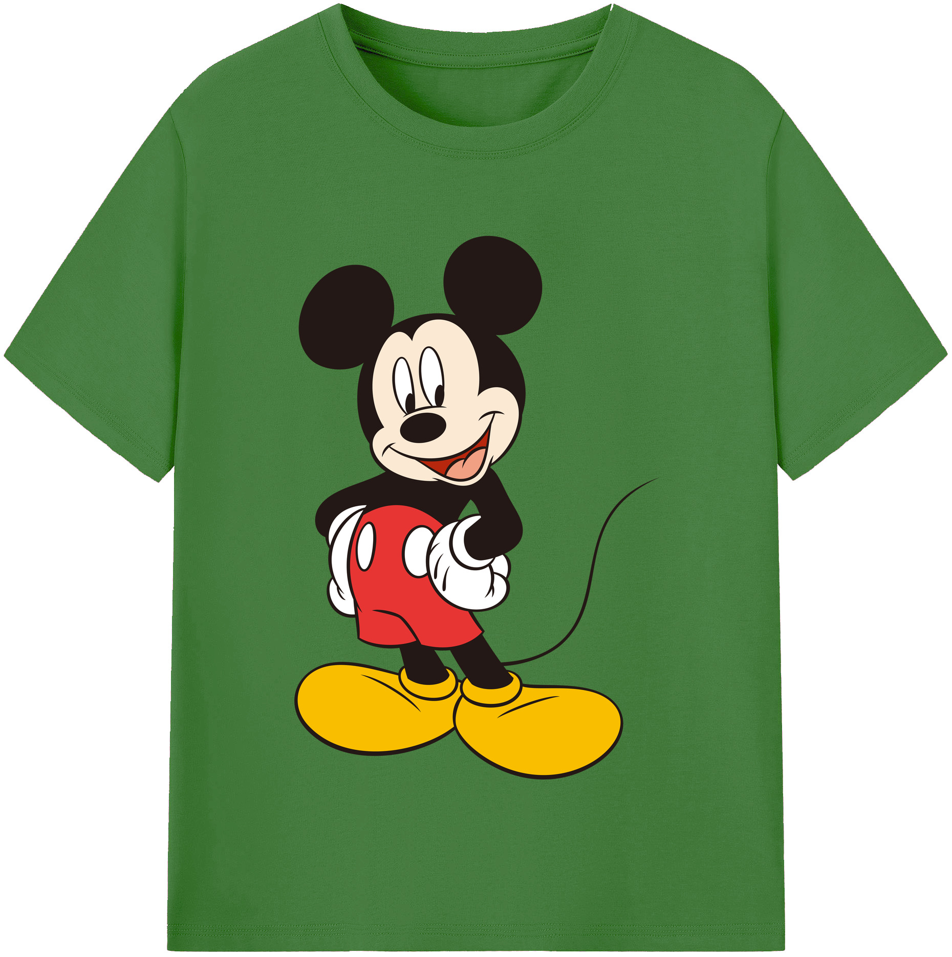 （画像用） ミッキーマウス Mickey Mouse レディースカジュアルプリントTシャツ（綿100％）